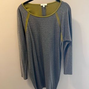 Grey and Green Women’s Long Sleeve Dress - Size Small